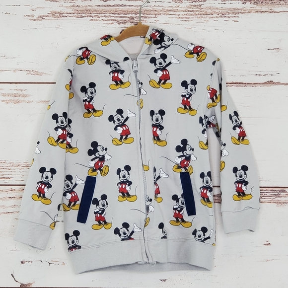 Disney Other - Mickey Mouse print hoodie Disney Junior Zip 4T